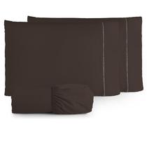 Jogo de Lençol Liso Casal Padrão 3 Peças 180 Fios Algodão Marrom Jogo de Lençol Liso Casal Padrão 3 Peças 180 Fios Algodão Marrom
