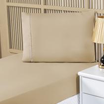 Jogo De Lençol Liso Porcelana 300 Fios Solteiro 2 Peças Bege Jogo De Lençol Liso Porcelana 300 Fios Solteiro 2 Peças Bege