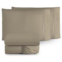 Jogo de Lençol Liso Queen 4 Peças 180 Fios Algodão Caqui Jogo de Lençol Liso Queen 4 Peças 180 Fios Algodão Caqui