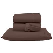 Jogo de Lençol Liso Solteiro 3 Peças 180 Fios Algodão Marrom Jogo de Lençol Liso Solteiro 3 Peças 180 Fios Algodão Marrom