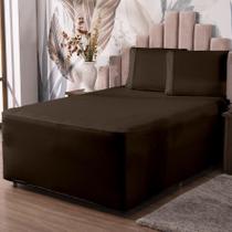 Jogo De Lençol Luva Casal Conjugada Colchão E Box Malha 3P