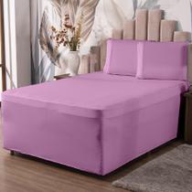 Jogo De Lençol Luva Casal Conjugada Colchão E Box Malha 3P