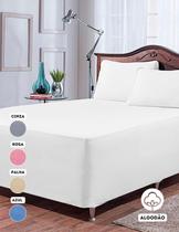 Jogo de Lençol Luva Conjugado CASAL 3 Peças Algodão Percal 200 fios para Cama Box Dispensa Saia