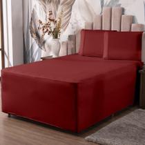 Jogo De Lençol Luva Queen Conjugada Colchão E Box Malha 3P