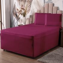 Jogo de Lençol Luva Queen Conjugada Veste Colchão e Box Malha 3 Peças