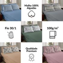Jogo de lençol malha 100% algodão casal king top Jogo de lençol malha 100% algodão casal king top