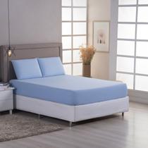 Jogo de Lençol Malha 100% Algodão Fronhas com Zíper Antialérgico Solteiro / Casal Padrão / Queen / K