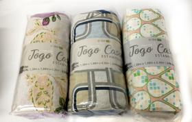 Jogo de lençol malha casal padrão 100% algodão 3 peças Jogo de lençol malha casal padrão 100% algodão 3 peças