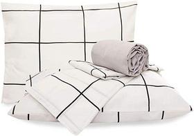 Jogo de lençol marina classic casal - grid branco