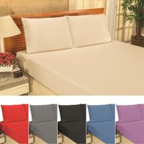 jogo de lençol micro percal queen 203 x 193 conforto qualidade moderno 200 fios