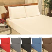 jogo de lençol micro percal queen 203 x 193 conforto qualidade moderno 200 fios