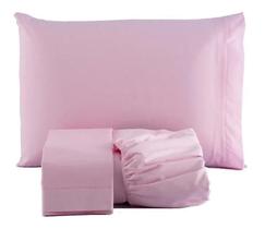 Jogo De Lençol Microfibra Casal Queen 3 Peças Rosa