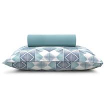 Jogo De Lençol micropercal Santista 2 Pçs Solteiro City Azulaço Geométrico
