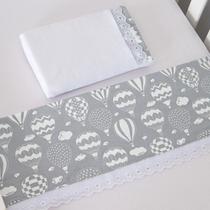 Jogo de Lençol Mini Berço 3 peças Balão Cinza Jogo de Lençol Mini Berço 3 peças Balão Cinza