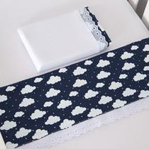 Jogo de Lençol Mini Berço 3 peças Nuvem Estrelinha Marinho Jogo de Lençol Mini Berço 3 peças Nuvem Estrelinha Marinho