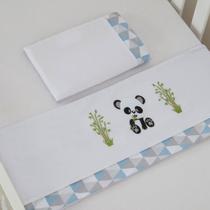 Jogo de Lençol Mini Berço 3 peças Panda