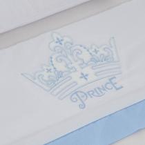 Jogo de Lençol Mini Berço 3 peças Prince Azul