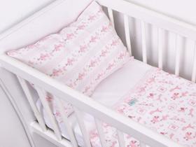 Jogo de Lençol Mini Berço 3 peças Rosa Girafa 100% Algodão