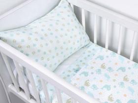 Jogo de Lençol Mini Berço 3 peças Verde Baleia 100% Algodão Jogo de Lençol Mini Berço 3 peças Verde Baleia 100% Algodão