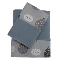 Jogo de Lençol Mini Cama 100% Algodão Balão Cinza Arrumadinho Enxovais