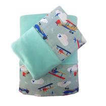 Jogo de Lençol Mini Cama 3 Peças Malha 100% Algodão Avião Verde Arrumadinho Enxovais Jogo de Lençol Mini Cama 3 Peças Malha 100% Algodão Avião Verde Arrumadinho Enxovais