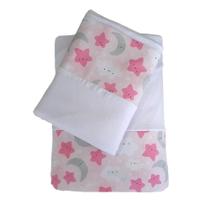 Jogo de Lençol Mini Cama Estrelar Branco Arrumadinho Enxovais