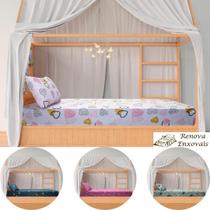 Jogo de Lençol Mini Cama Montessoriana em Malha com Elástico Roupa de Cama Antialérgico - 70% Algodão e 30% Poliéster - 70 cm x 1,50 cm x 15 cm