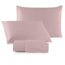 Jogo de Lençol Minimal Casal 3 Peças Malha 100% Algodão Liso - Rose Jogo de Lençol Minimal Casal 3 Peças Malha 100% Algodão Liso - Rose