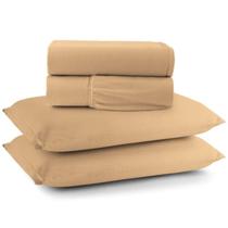 Jogo de Lençol Minimal Casal 4 Peças Malha 100% Algodão Liso - Mostarda Jogo de Lençol Minimal Casal 4 Peças Malha 100% Algodão Liso - Mostarda