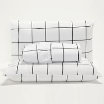 Jogo de Lençol Minimalist Casal 3 Peças Percal 180 Fios Macio - Branco - 100% Poliéster Jogo de Lençol Minimalist Casal 3 Peças Percal 180 Fios Macio - Branco - 100% Poliéster