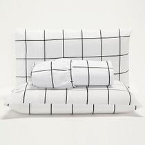 Jogo De Lençol Minimalist Casal 3 Peças Percal 180 Fios Macio - Branco