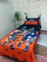 Jogo De Lençol Naruto Shippuden Otaku + Colar Nuvem Brinde Presente Top