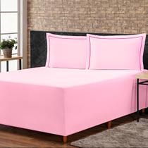 Jogo de Lençol p/ Cama Box Complet Rosa Solteiro 02 Peças - Percal 140 Fios Jogo de Lençol p/ Cama Box Complet Rosa Solteiro 02 Peças - Percal 140 Fios
