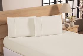 Jogo De Lençol Padrão 100%Algodão Ponto Palito Palha