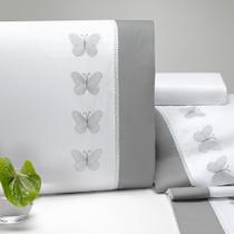 Jogo de Lençol Papillons Casal Padrão 04 Peças Cinza