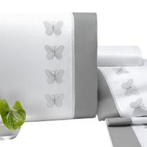 Jogo de Lençol Papillons King 04 Peças Cinza