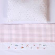 Jogo de Lençol para Berço Americano Bordado 100% Algodão c/ 3 peças Papi Jogo de Lençol para Berço Americano Bordado 100% Algodão c/ 3 peças Papi