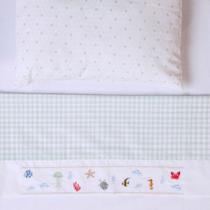 Jogo de Lençol para Berço Americano Bordado 100% Algodão c/ 3 peças Papi