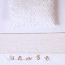 Jogo de Lençol para BERÇO Americano Bordado 100% Algodão c/ 3 peças Papi