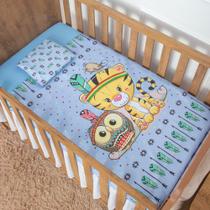 Jogo de Lençol para Berço Índios Azul 3 Peças Jogo de Lençol para Berço Índios Azul 3 Peças