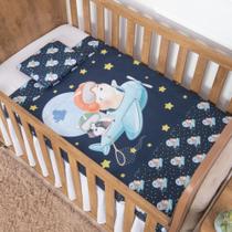 Jogo De Lençol Para Berço Kit 03 Peças Para Quarto de Menino Estampas Fofas Anti Alérgico