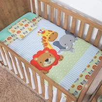 Jogo de Lençol para Berço Safari Baby Verde 3 Peças