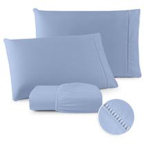 Jogo de lençol para cama casal 3 peças 100%algodão/percal 200 fios varios cores