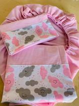 Jogo De Lençol Para Mini Berço 100% Algodão 03 Pçs Jogo De Lençol Para Mini Berço 100% Algodão 03 Pçs