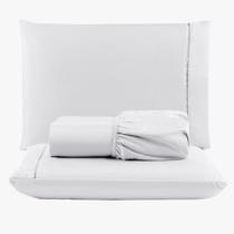 Jogo De Lençol Peletizado 400 Fios Casal 3 Peças - Casa - Hotel - Pousada - Branco Jogo De Lençol Peletizado 400 Fios Casal 3 Peças - Casa - Hotel - Pousada - Branco