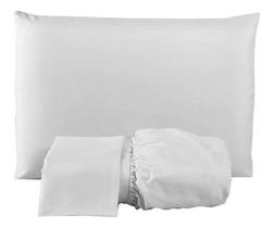 Jogo De Lençol Percal 180 Fios Casal Queen 3 Peças Branco