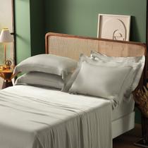 Jogo de Lençol Percal Cama King, 100% Bambu, Fibras Naturais, 4 Peças, 350 Fios Cor:Cinza Névoa Jogo de Lençol Percal Cama King, 100% Bambu, Fibras Naturais, 4 Peças, 350 Fios Cor:Cinza Névoa