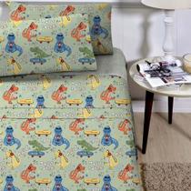 Jogo De Lençol Planeta Mágico Solteiro 3 Peças Infantil Estampado - Dinossauro - 100% Poliéster Jogo De Lençol Planeta Mágico Solteiro 3 Peças Infantil Estampado - Dinossauro - 100% Poliéster