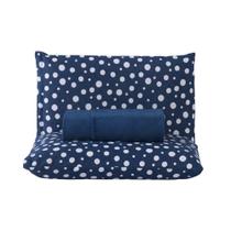 Jogo De Lençol Polly Queen 3 Peças Malha 100% Algodão Estampado Bolinhas - Azul Marinho