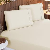 Jogo De Lençol Ponto Palito Queen 140 fios 03 Peças